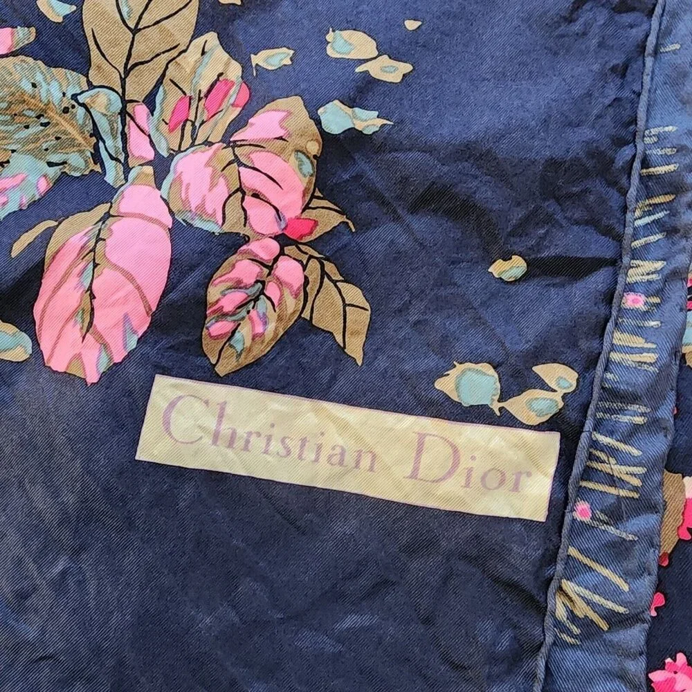 Christian Dior Flora Hand-Rolled Silk Neck Scarf